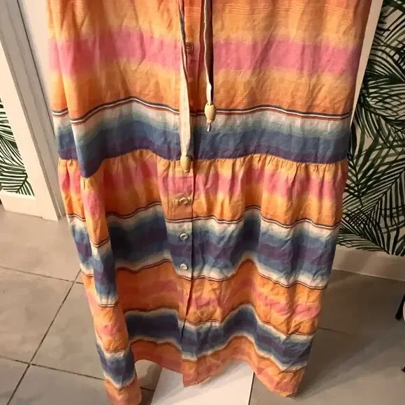 Triya Livi Striped Drawstring Maxi Dress Medium - Picture 4 of 10